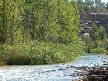 El río Cabriel al final del recorrido, en la zona de baño.